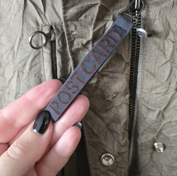 Postcard Designer Ski Jacket Wrinkle Design Winter Coat Women’s Size 42/ M - Picture 4 of 10